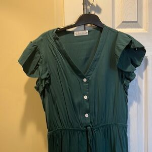 Green midi dress